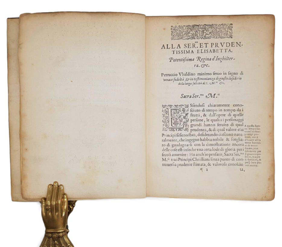 Obra de Petruccio Ubaldini dedicada a la reina inglesa Isabel