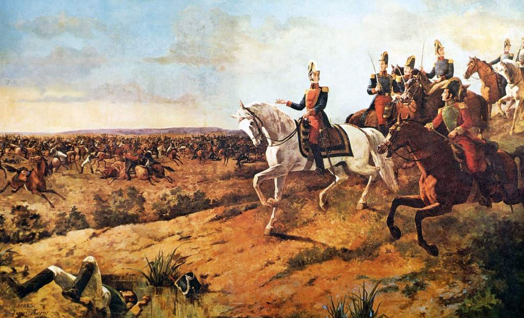 Simón Bolívar en la batalla de Junín