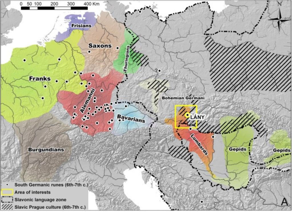 Mapa con la expansión de las poblaciones eslavas en Europa