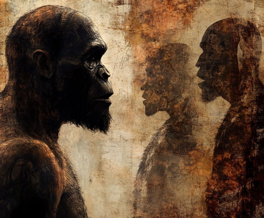 Recreación fantasiosa de Homo erectus