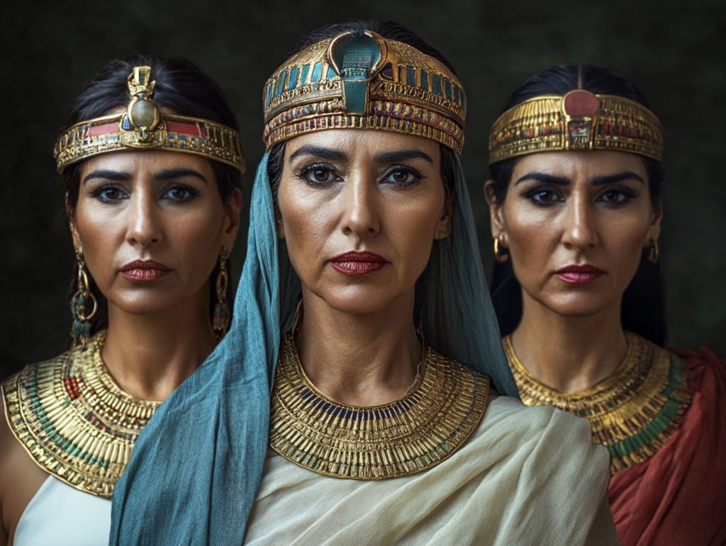 Recreación fantasiosa de mujeres de la elite del antiguo Egipto