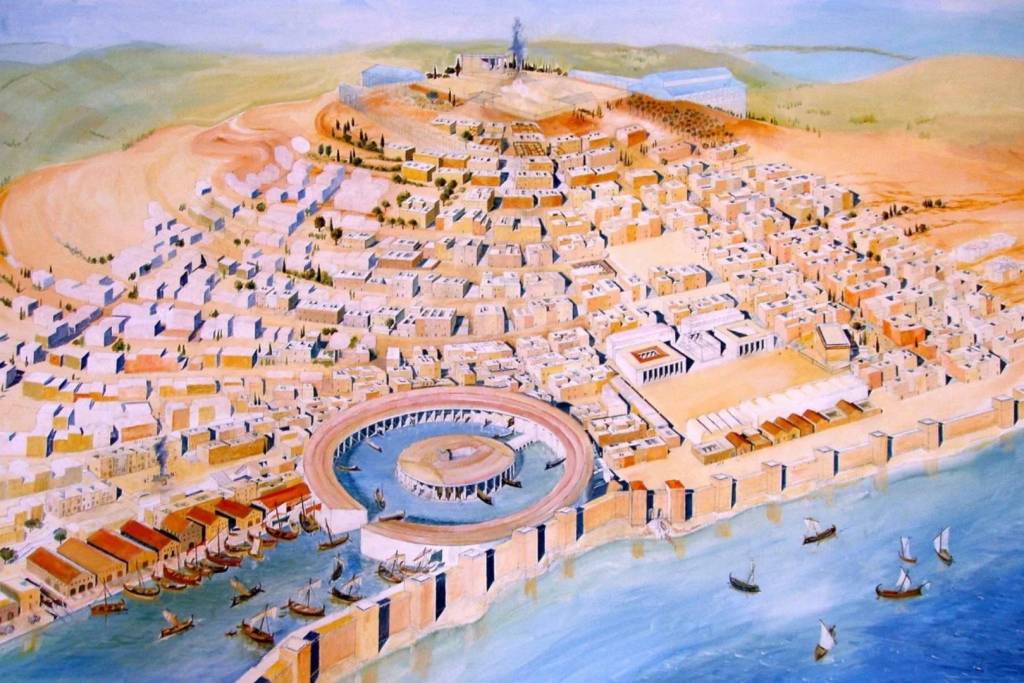 Recreación de la ciudad púnica expuesta en el Museo Nacional de Cartago