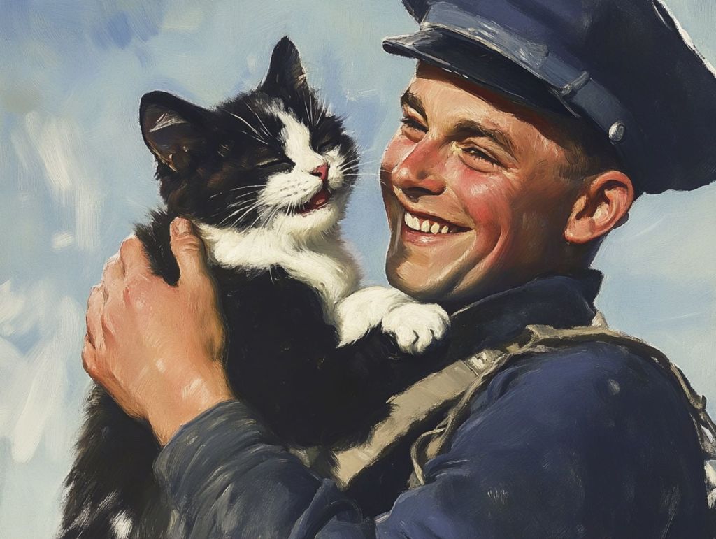 Marinero con gato
