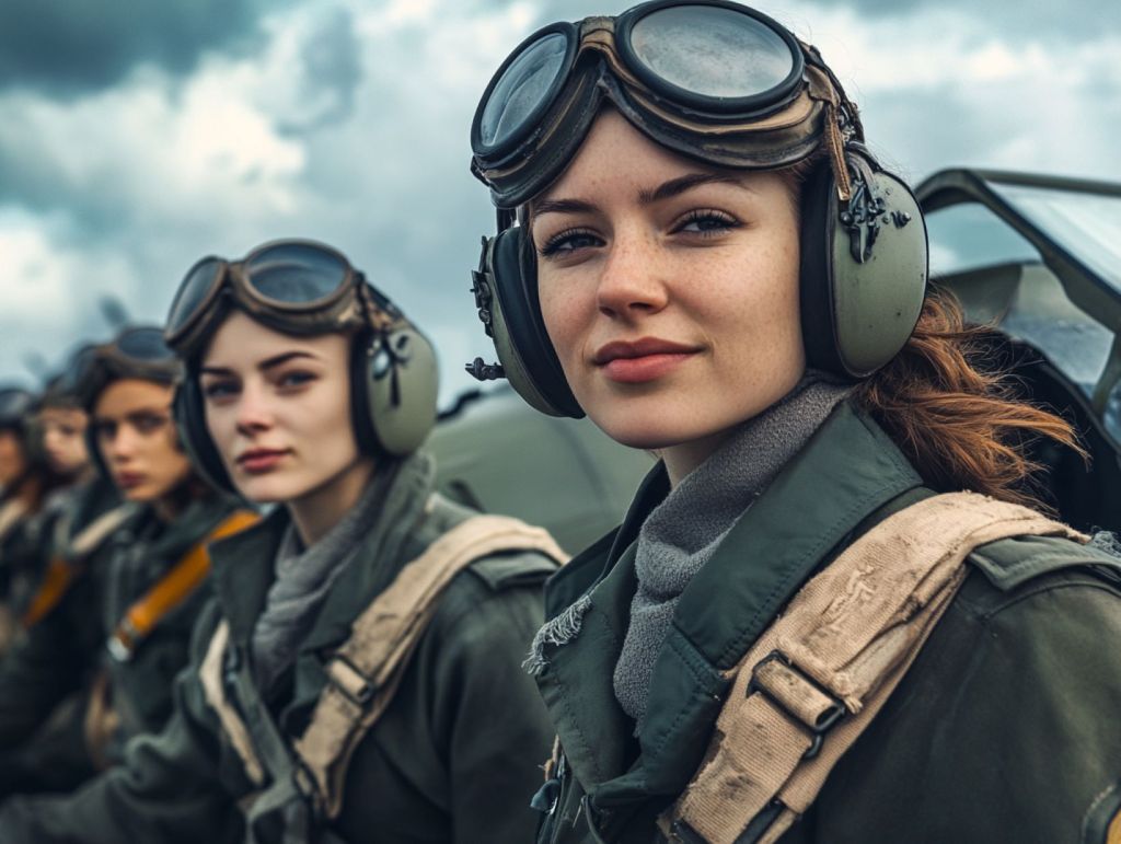 Recreación ficticia de aviadoras