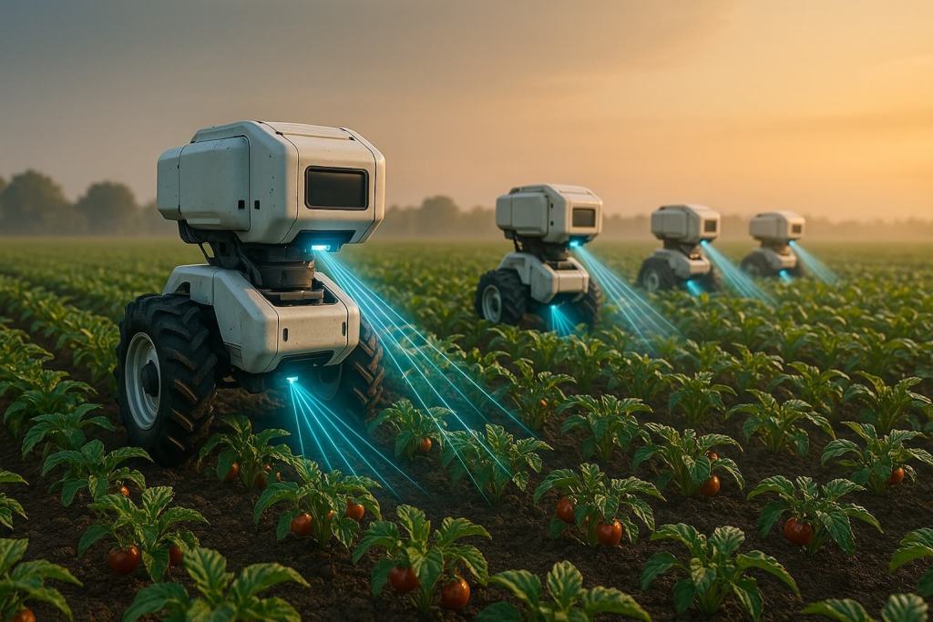 Robots escaneando plantas