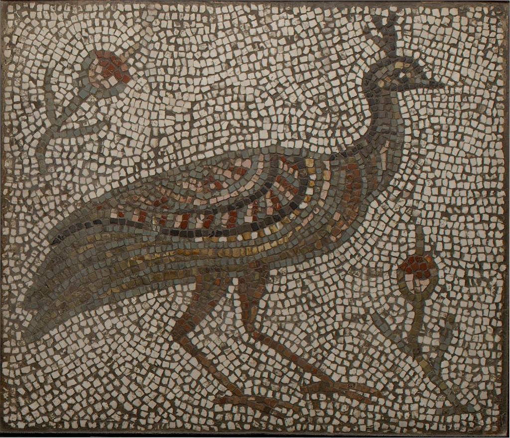 Pavo real, mosaico bizantinoo