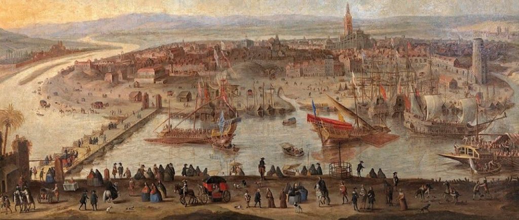 Barcos por el Guadalquivir en la Sevilla del siglo XVII