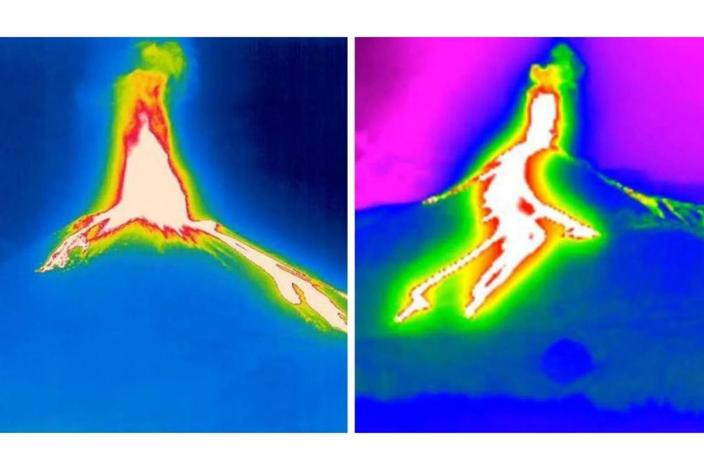 Cámaras térmicas registran en tiempo real la intensa erupción del volcán Etna