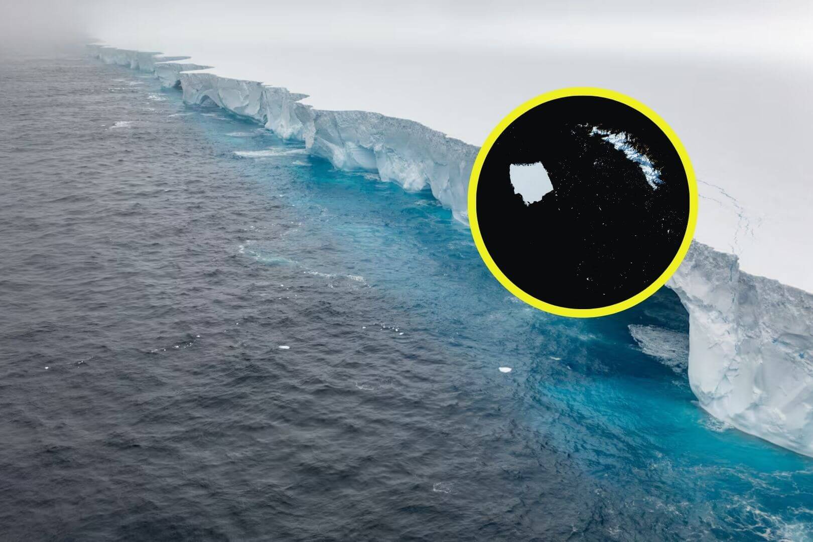 El mayor iceberg del mundo empieza a romperse frente a una joya ecológica del Atlántico Sur