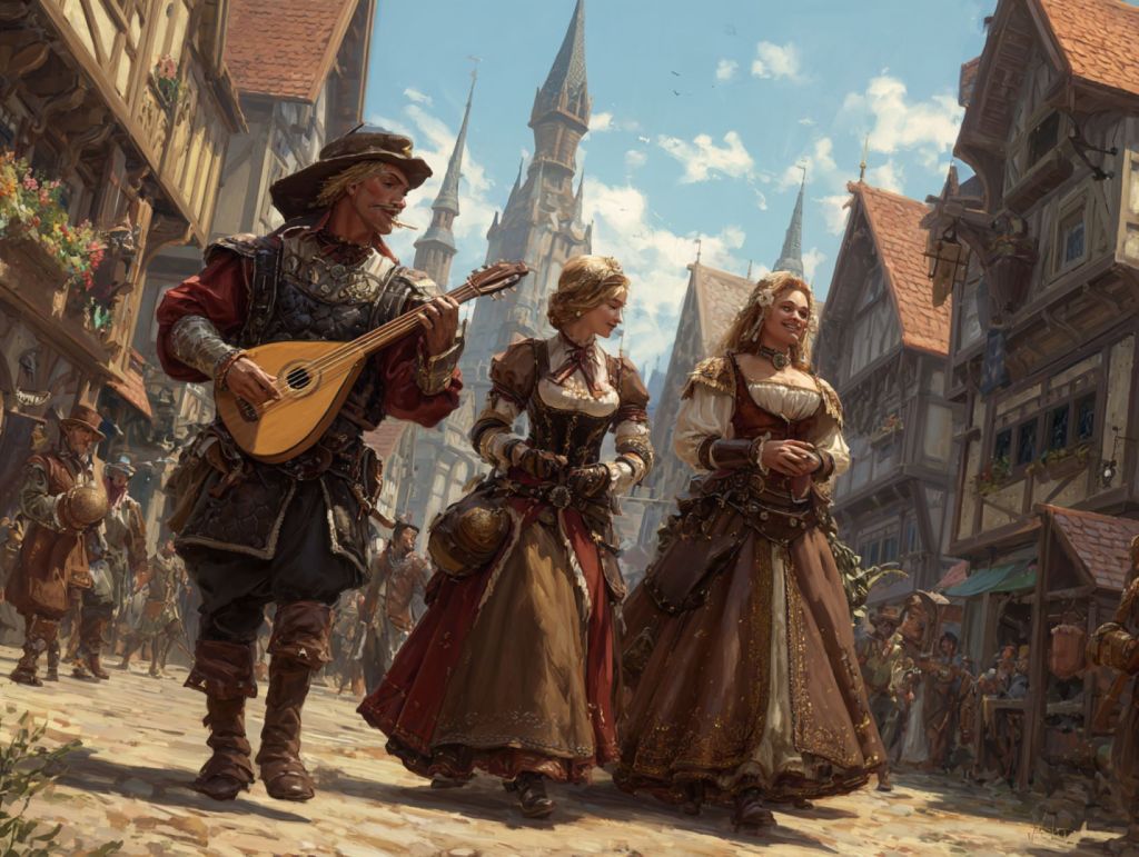 Juglar, bailarina y soldadeira, recreación ficticia
