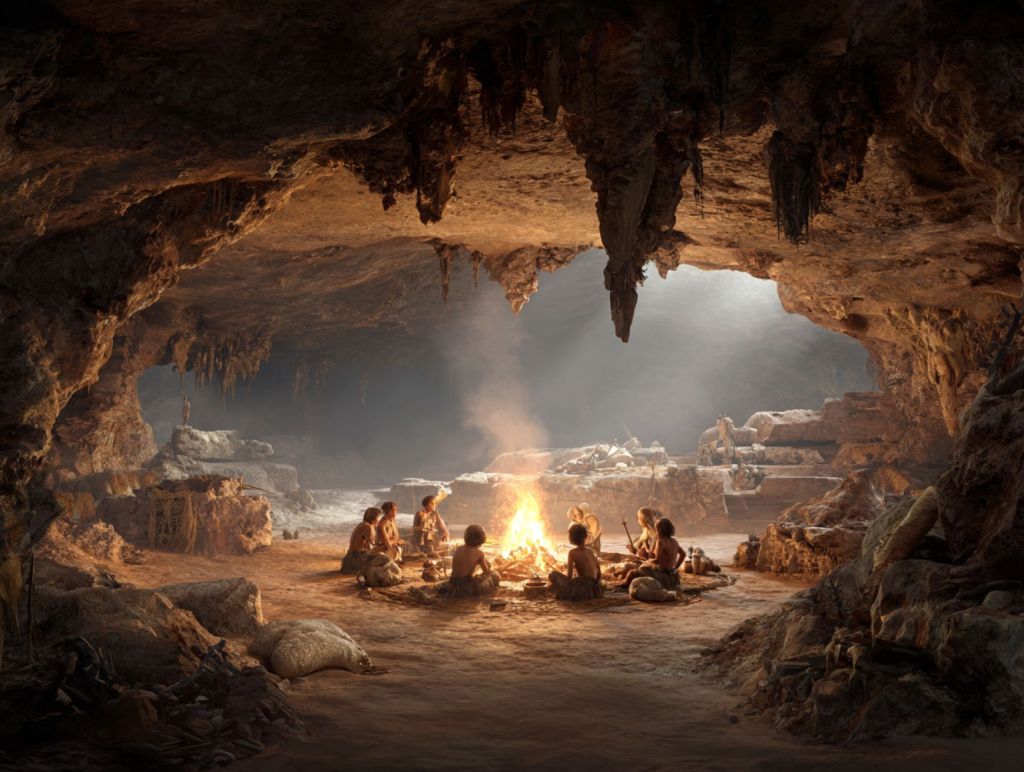 Fuego en una caverna