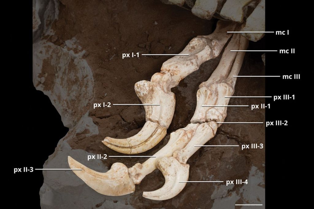 Detalle de las garras de Shri rapax