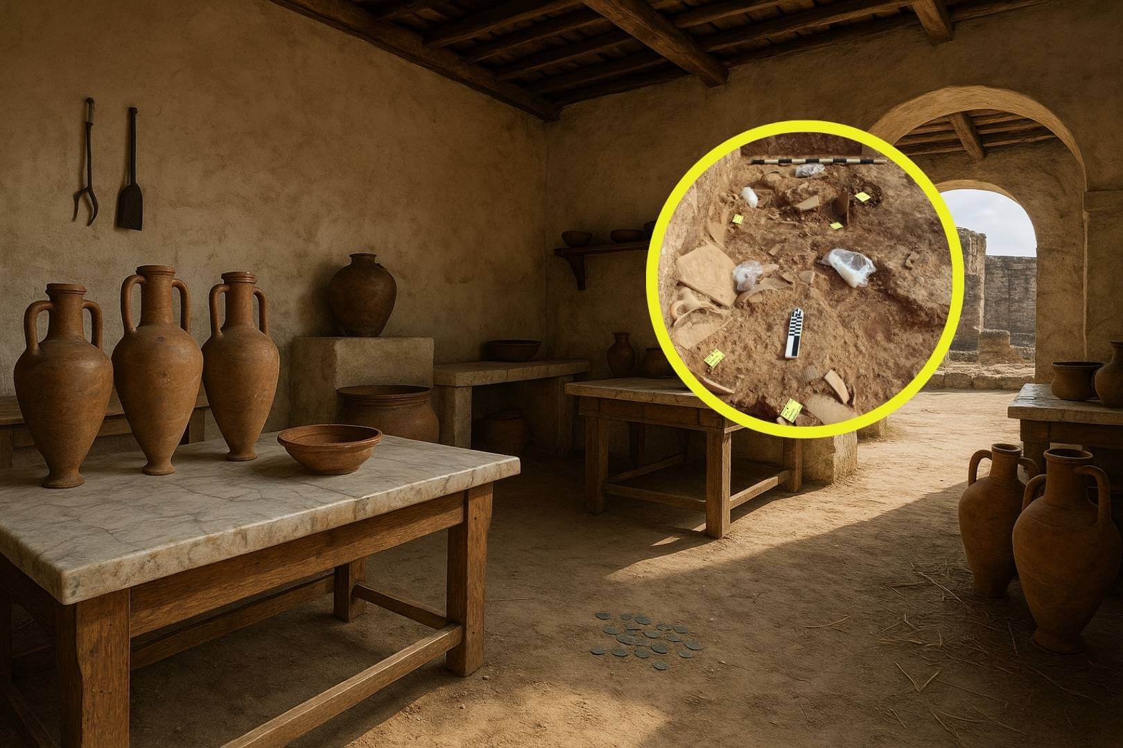 Una tienda romana de hace 1.600 años aparece intacta en Grecia