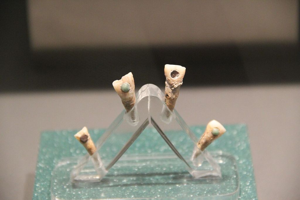Dientes con incrustaciones de jade