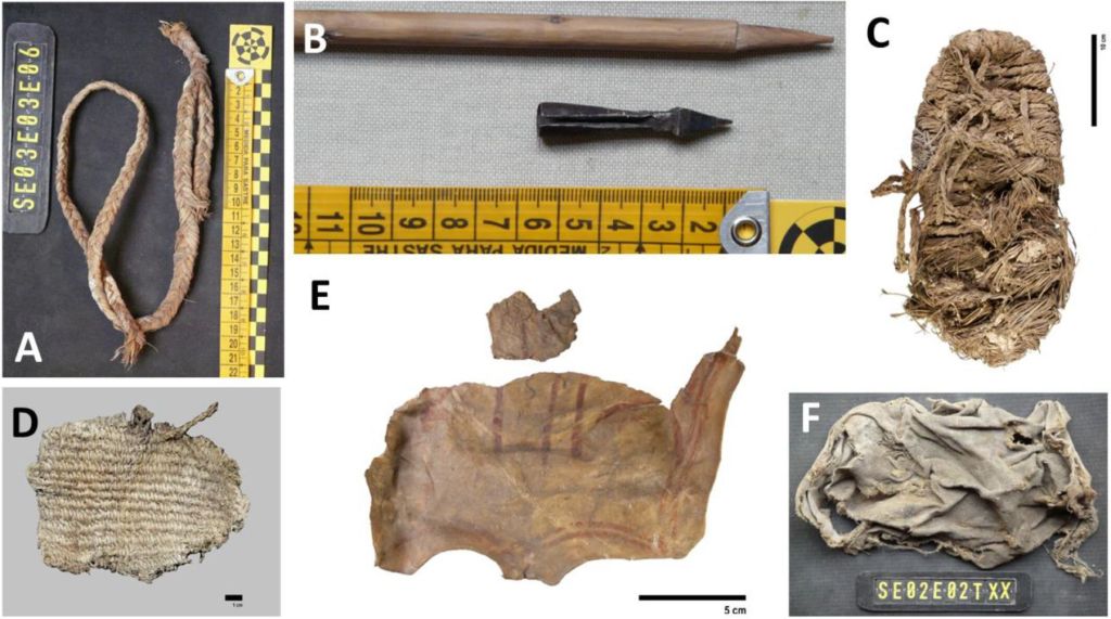 Artefactos hallados en los nidos de quebrantahuesos