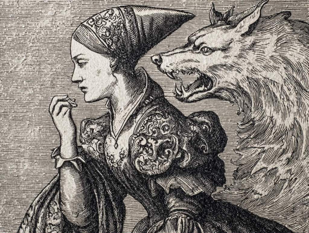 Mujer y lobo