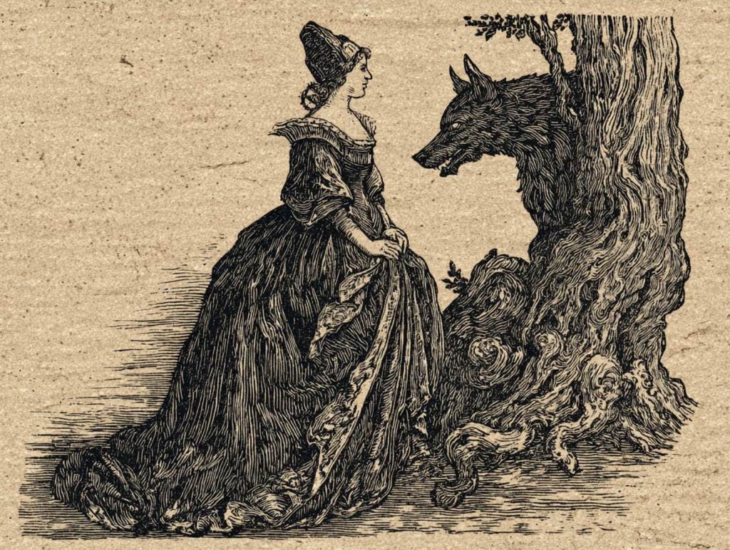 Mujer y lobo