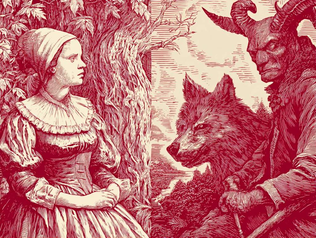 Mujer, lobo y diablo