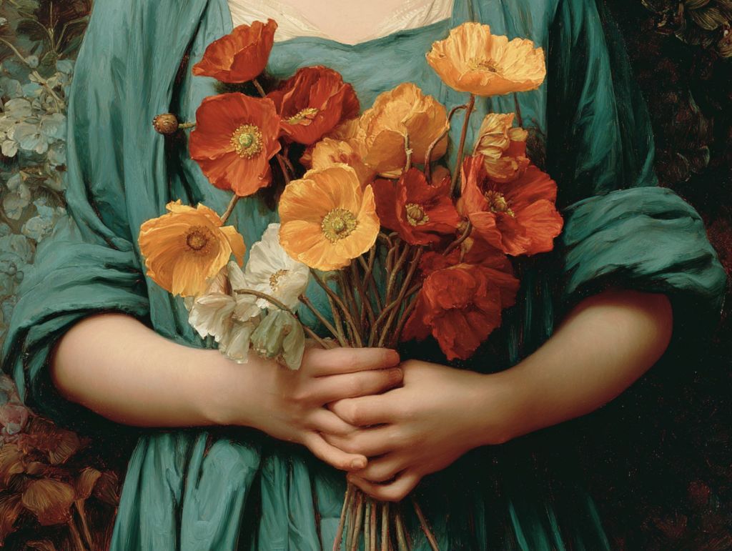 Muchacha con amapolas