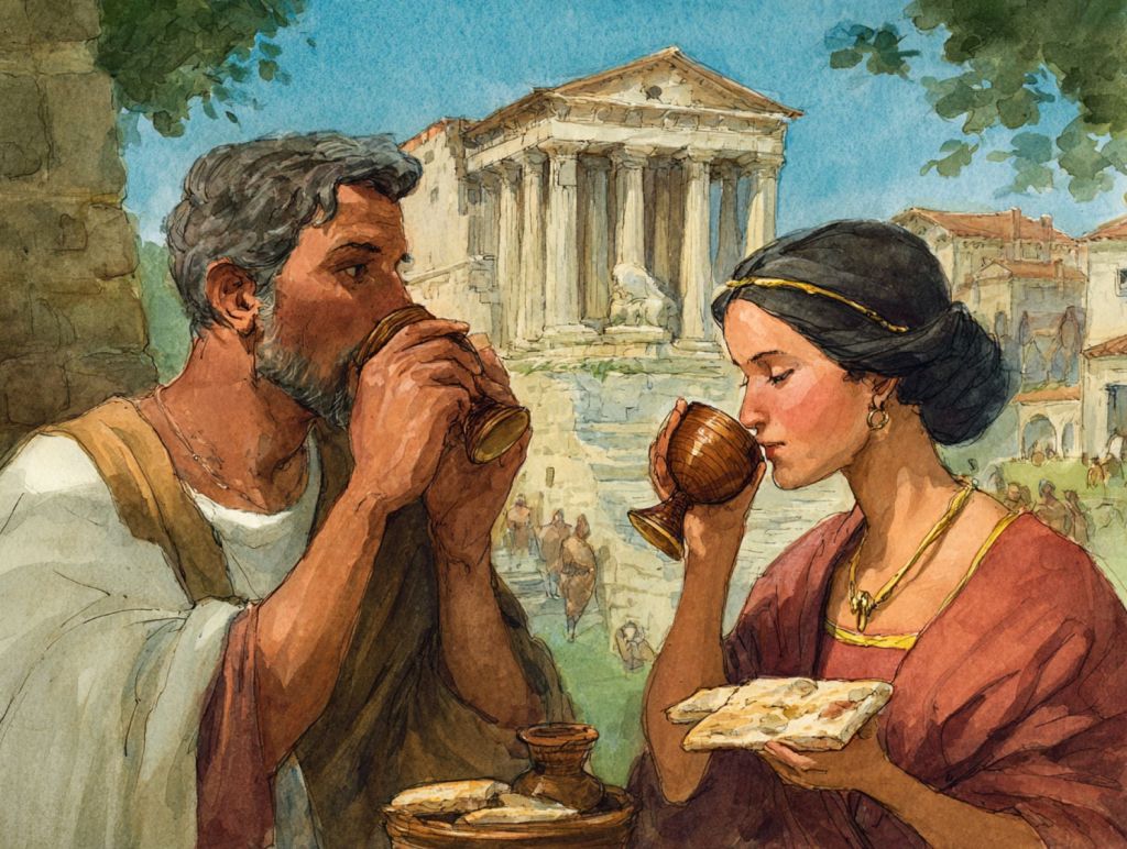 Romanos comiendo